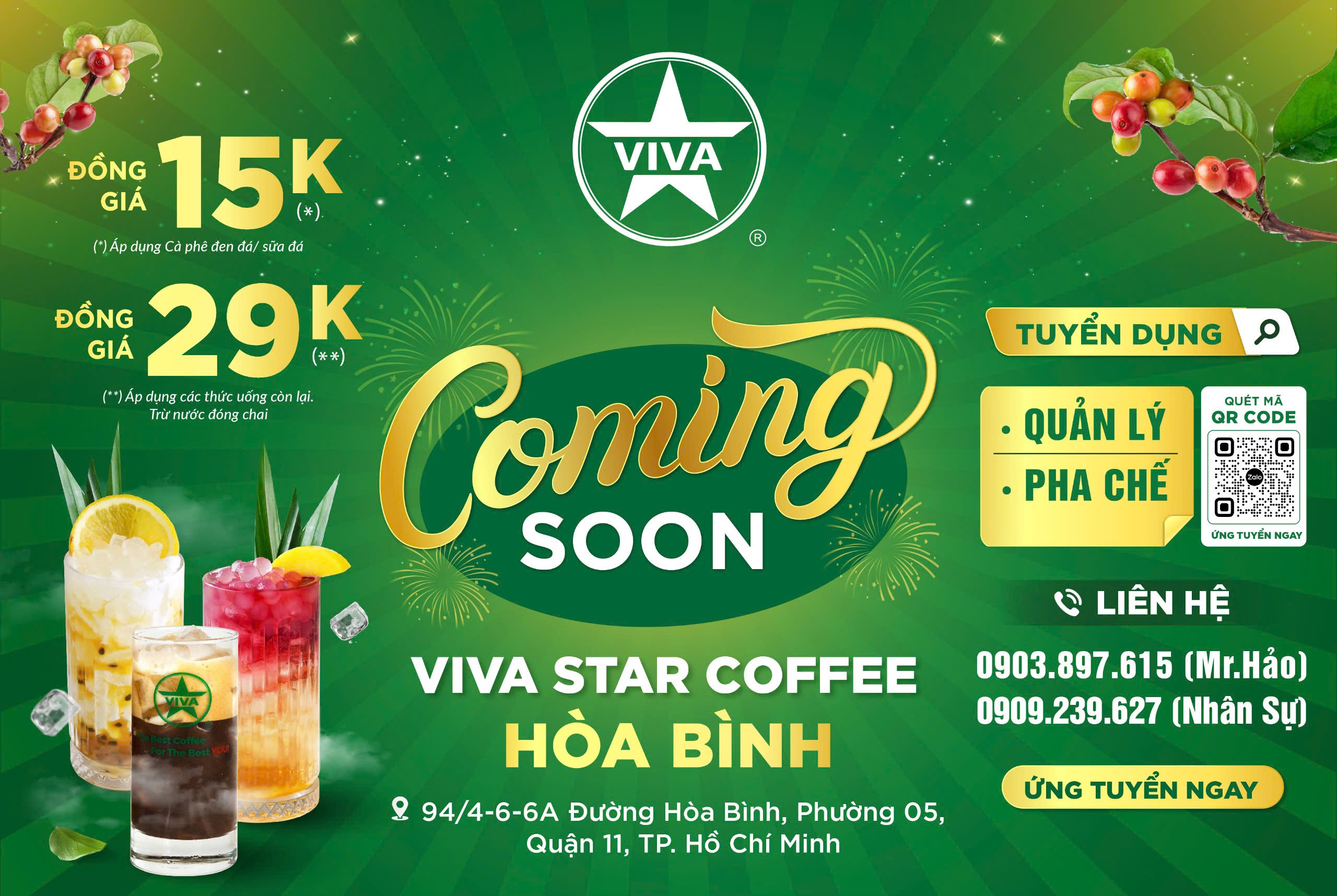Viva Star Coffee Hòa Bình xin chào tháng 4