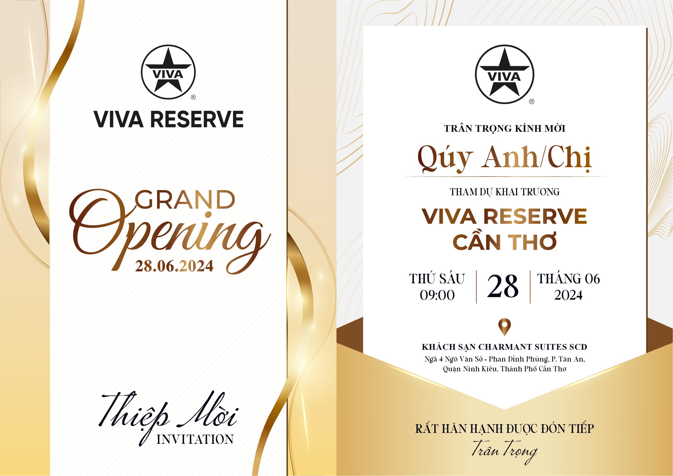 Read more about the article THIỆP MỜI KHAI TRƯƠNG VIVA RESERVE CẦN THƠ